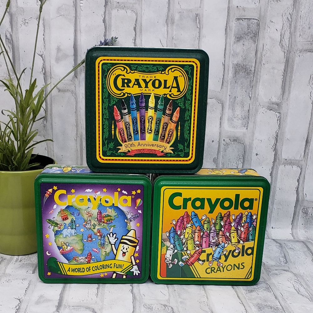 Vintage Crayola Boxes, 1993/1995, Limited Edition Crayons Empty Tins